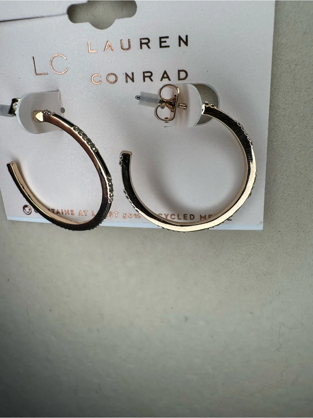 New LC Lauren Conrad Gold Hoop Earrings - Small Textured Hoops